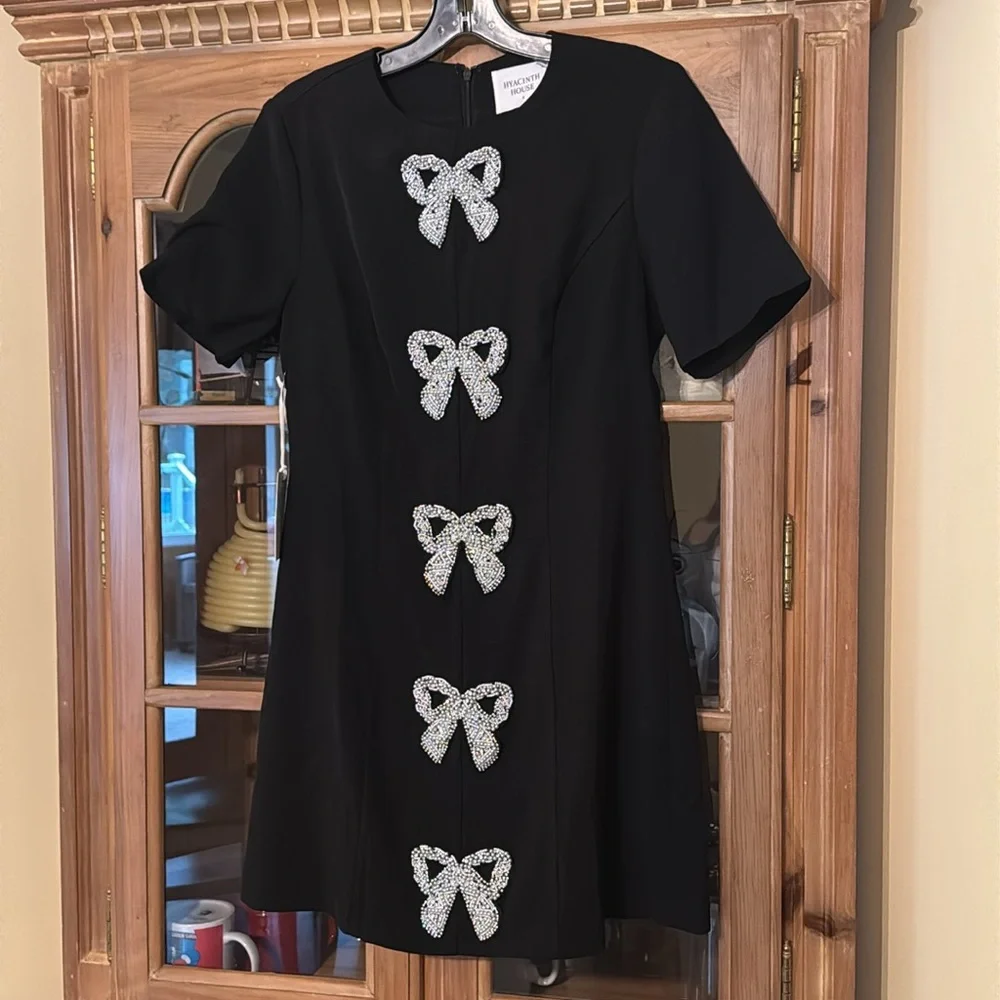 BEADED BOWS BERNADETTE MINI DRESS - Picture 3 of 8